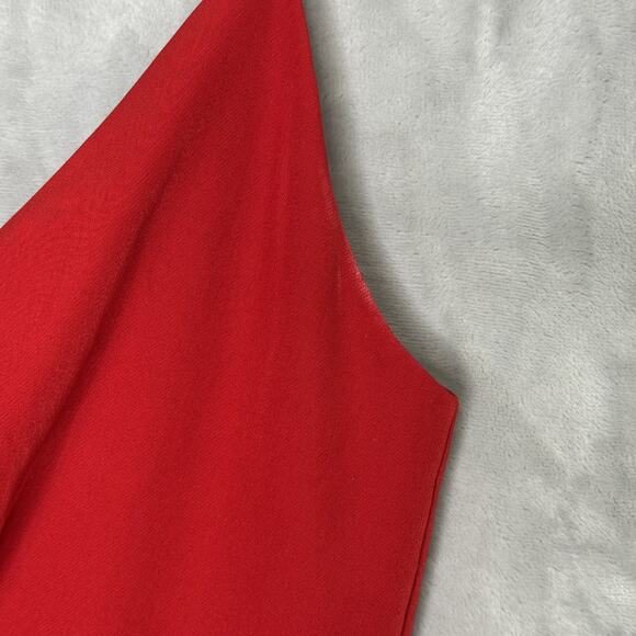 Gianni Bini Dress Womens 0 Red Sleeveless Ruched Wrap Front Mini Cocktail Formal - Picture 6 of 12